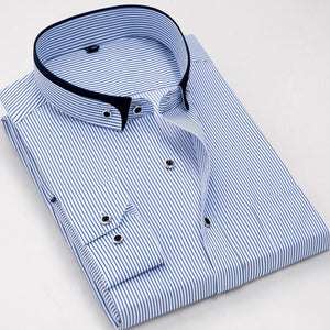 Men's Fashion Non-iron Striped Long Sleeved Business Shirts