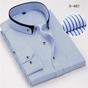 Men's Fashion Non-iron Striped Long Sleeved Business Shirts