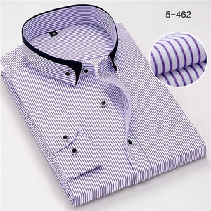 Men's Fashion Non-iron Striped Long Sleeved Business Shirts