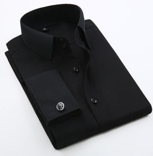 100 % Cotton Mens  Long Sleeve Slim Fit Solid Color Dress Shirts