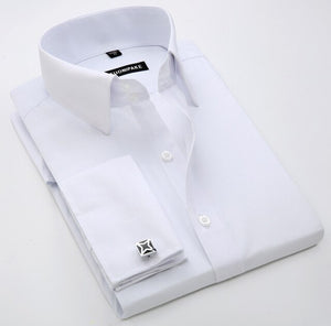 100 % Cotton Mens  Long Sleeve Slim Fit Solid Color Dress Shirts