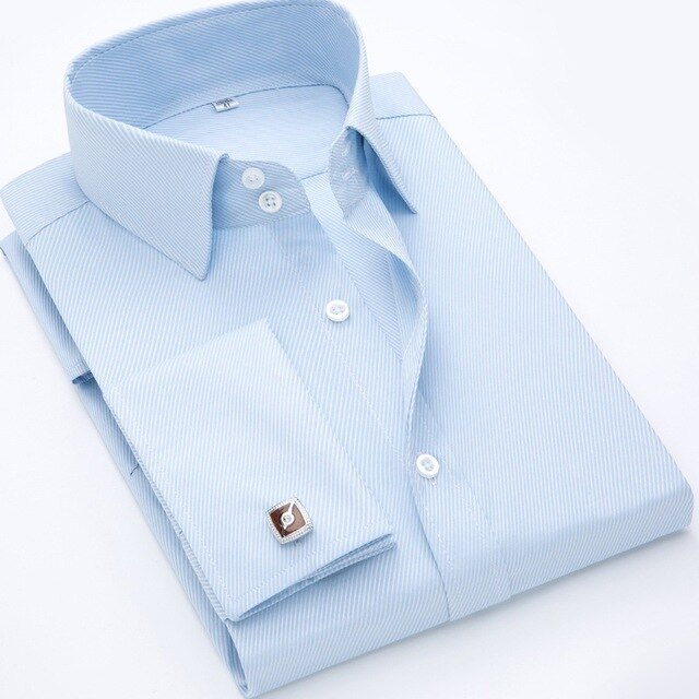 100 % Cotton Mens  Long Sleeve Slim Fit Solid Color Dress Shirts