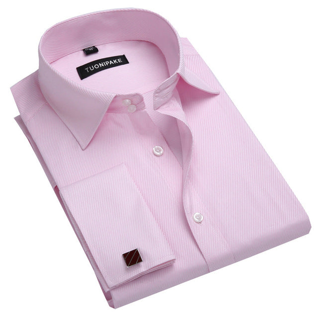 100 % Cotton Mens  Long Sleeve Slim Fit Solid Color Dress Shirts