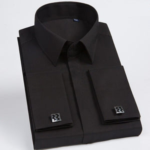 100 % Cotton Mens  Long Sleeve Slim Fit Solid Color Dress Shirts