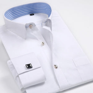 Men's Casual Formal Long Sleeve  Shirts With French Cufflinks