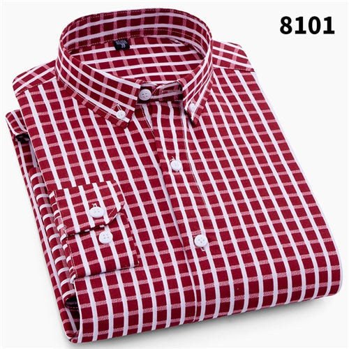 Men's Casual Long Sleeve Striped Business Shirts