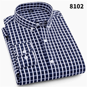 Men's Casual Long Sleeve Striped Business Shirts