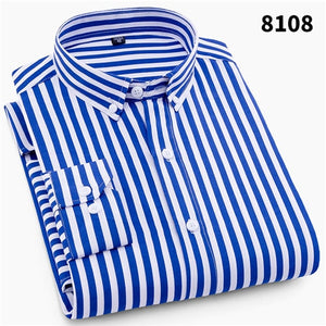 Men's Casual Long Sleeve Striped Business Shirts