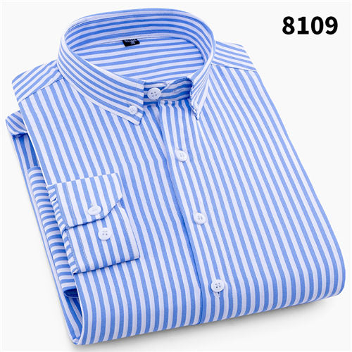 Men's Casual Long Sleeve Striped Business Shirts