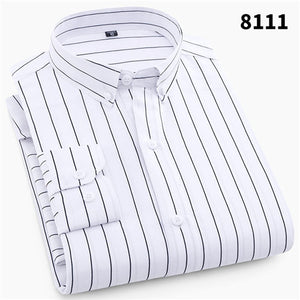 Men's Casual Long Sleeve Striped Business Shirts