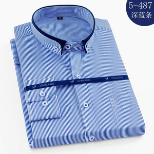 Men's Shirt Long Sleeve Solid Striped Shirts