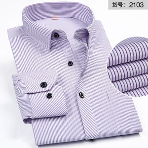 Men's Shirt Long Sleeve Solid Striped Shirts