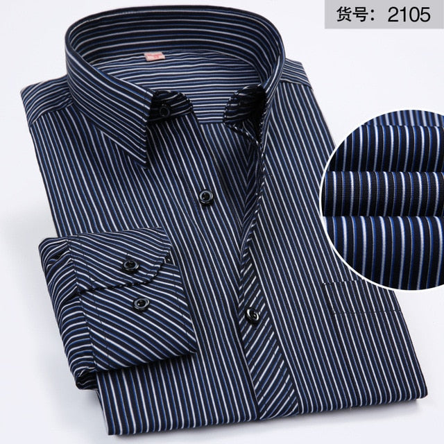 Men's Shirt Long Sleeve Solid Striped Shirts