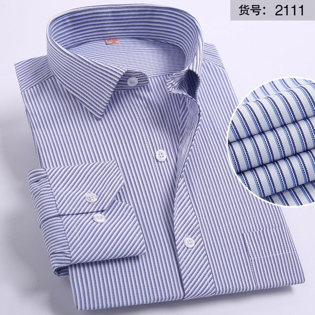 Men's Shirt Long Sleeve Solid Striped Shirts