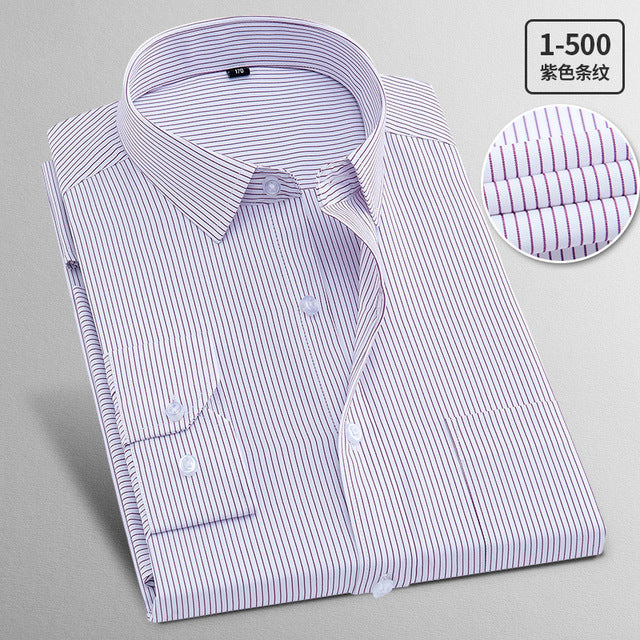 Men's Shirt Long Sleeve Solid Striped Shirts