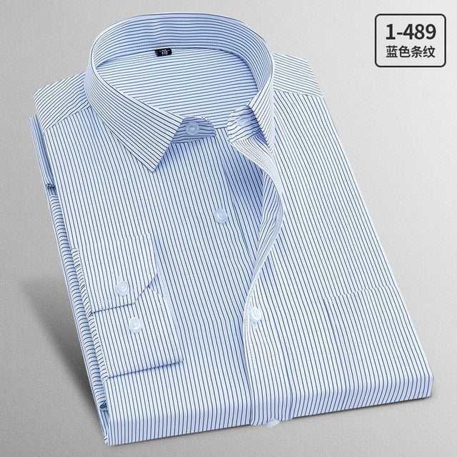 Men's Shirt Long Sleeve Solid Striped Shirts