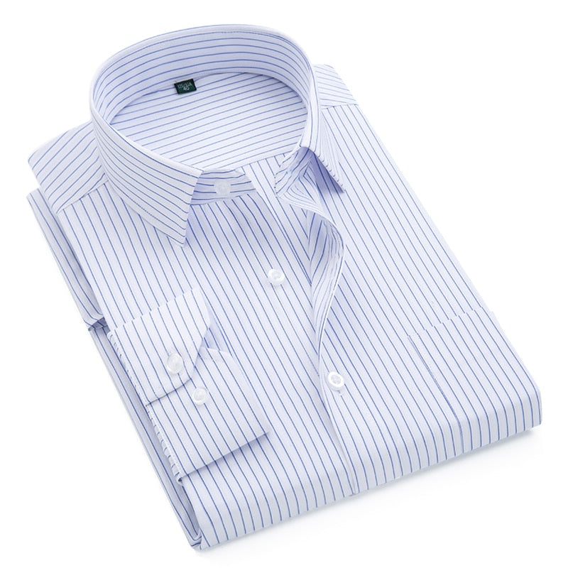 Men's Striped  Fashion Casual Long Sleeve Business Shirts