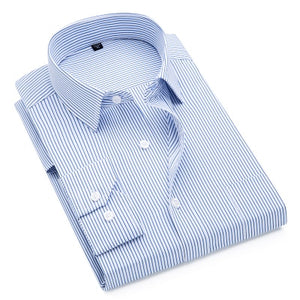 Men's Striped  Fashion Casual Long Sleeve Business Shirts