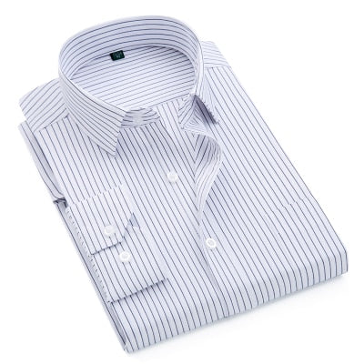 Men's Striped  Fashion Casual Long Sleeve Business Shirts