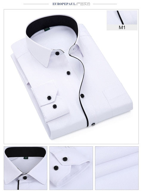 Men's Striped  Fashion Casual Long Sleeve Business Shirts