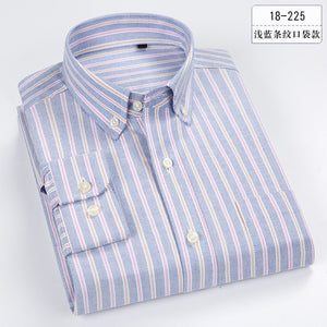 100% Cotton Men'sStriped  Casual Long Sleeve Oxford Business  Shirts