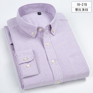 100% Cotton Men'sStriped  Casual Long Sleeve Oxford Business  Shirts