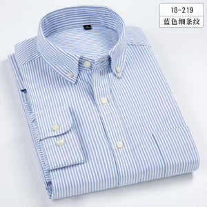 100% Cotton Men'sStriped  Casual Long Sleeve Oxford Business  Shirts